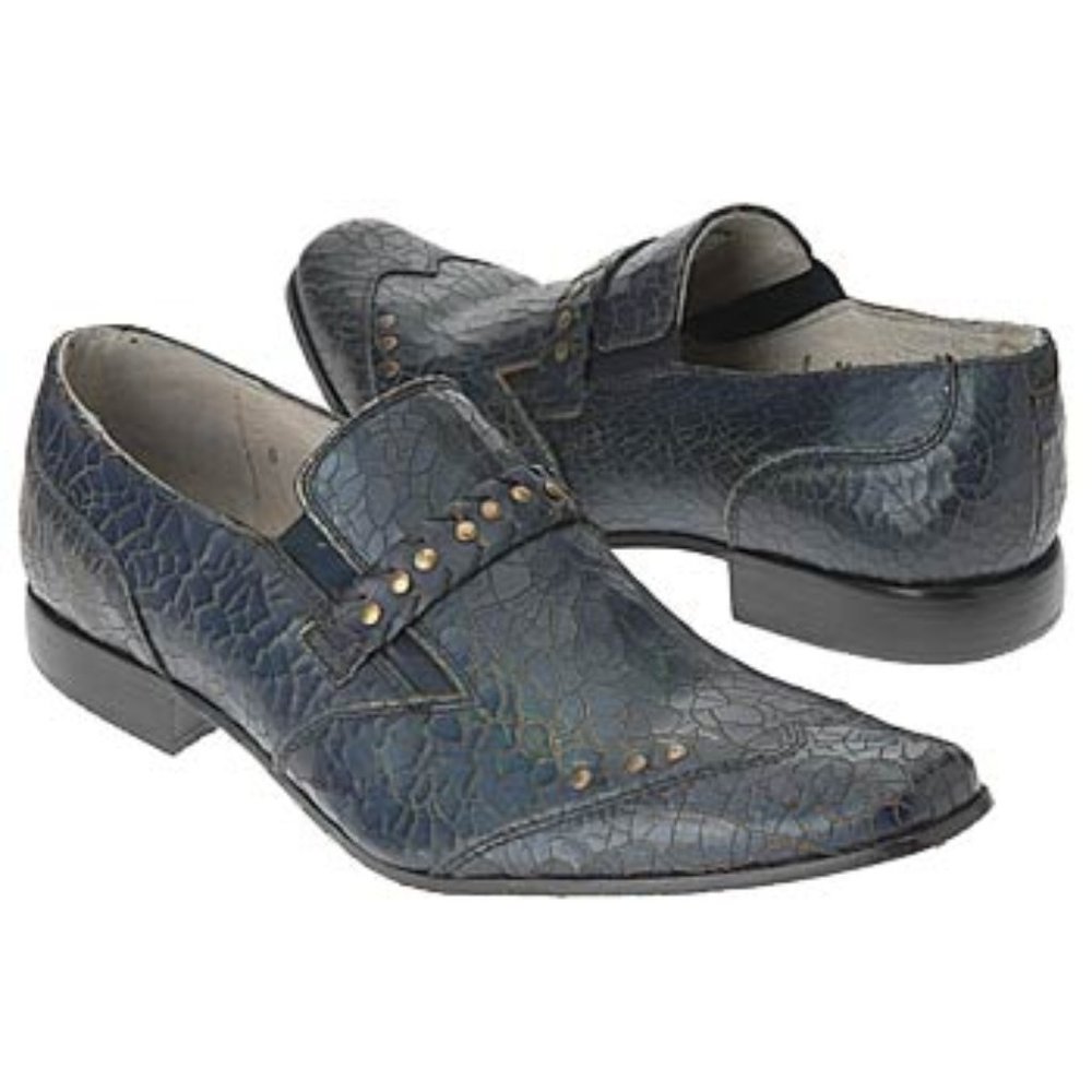 IMPULSE BLUE CRACKED LEATHER SHOES NEW SIZE 12